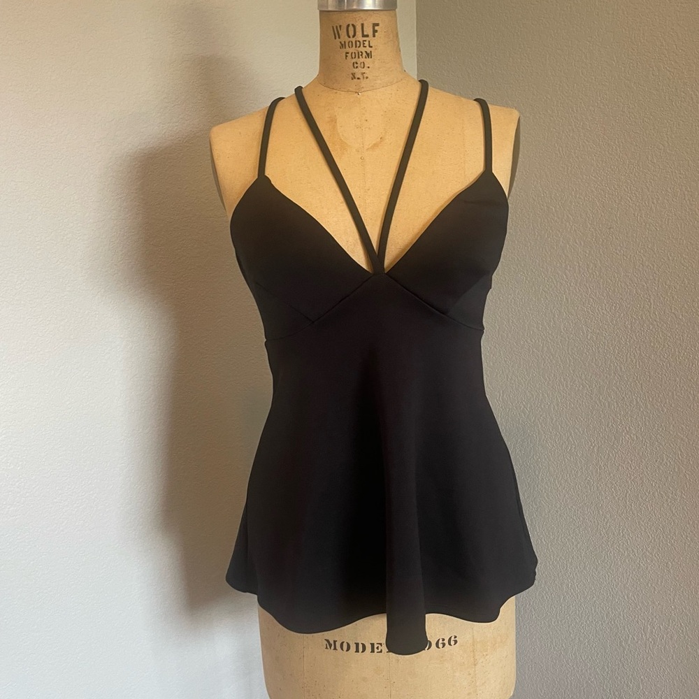 Express- SZ XS  Black Crisscross Strap Tank Top